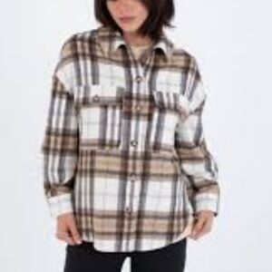 Hurley Brave Flannel Plaid Jacket Womens XL